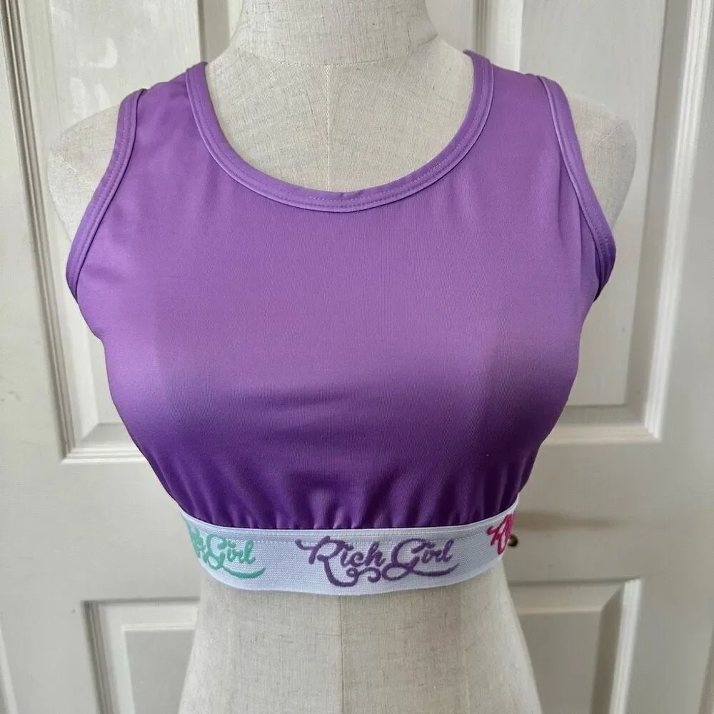 Rich Girl Candy purple sports bra